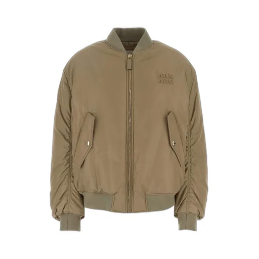 Miu Miu Logo-Patch Zipped Bomber Jacket