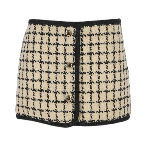 Miu Miu Check Patterned Mini Skirt