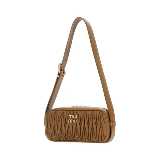 Miu Miu Logo-Lettering Zip-Up Shoulder Bag