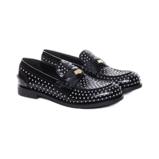 Miu Miu Embellished Round-Toe Loafers