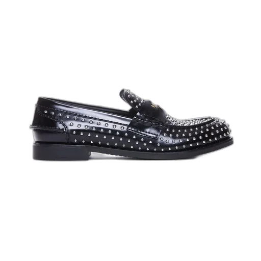 Miu Miu Embellished Round-Toe Loafers
