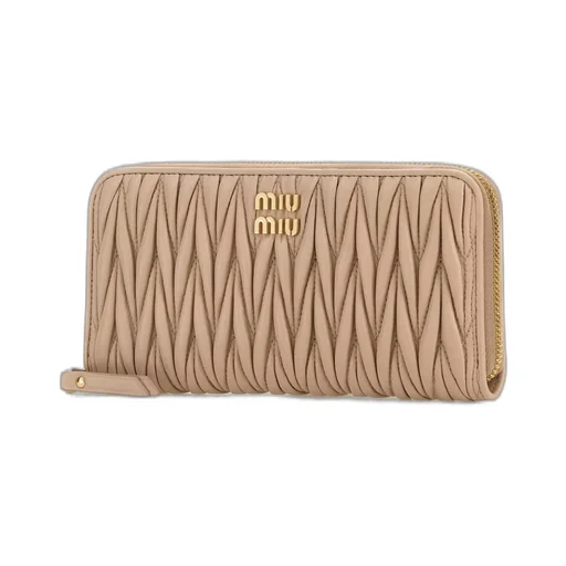 Miu Miu Logo Plaque Quilted Wallet