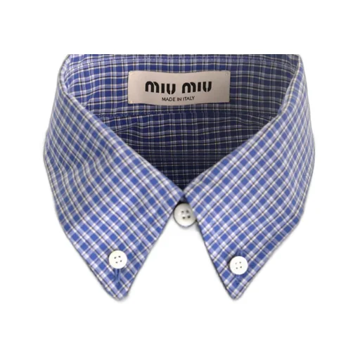 Miu Miu Logo-Embroidered Button-Up Checked Shirt