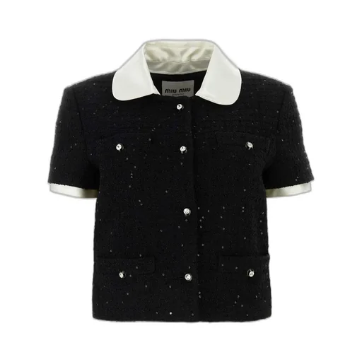 Miu Miu Short-Sleeved Buttoned Cardigan