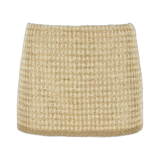 Miu Miu Logo-Patch Sequined Tweed Mini Skirt
