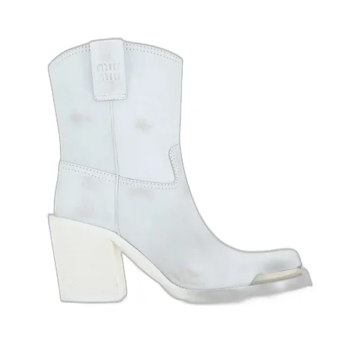 Miu Miu Logo Detailed Ankle Boots