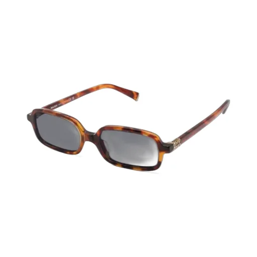 Miu Miu Eyewear Rectangle-Frame Curved Tip Sunglasses