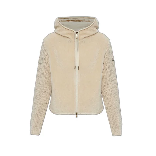 Moncler Bouclé & Teddy Zip-Up Hoodie