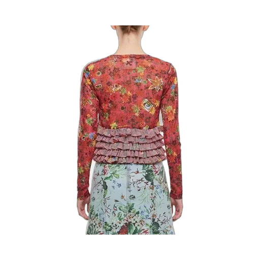 Molly Goddard Floral Printed Knitted Cardigan