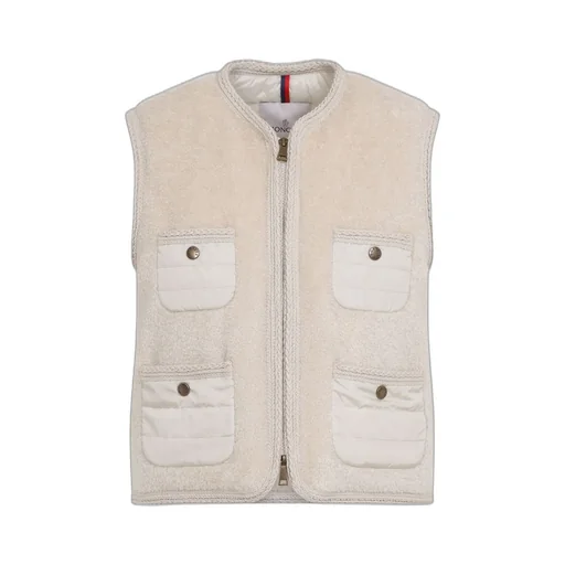 Moncler Mimosas Braided Trim Teddy Padded Gilet