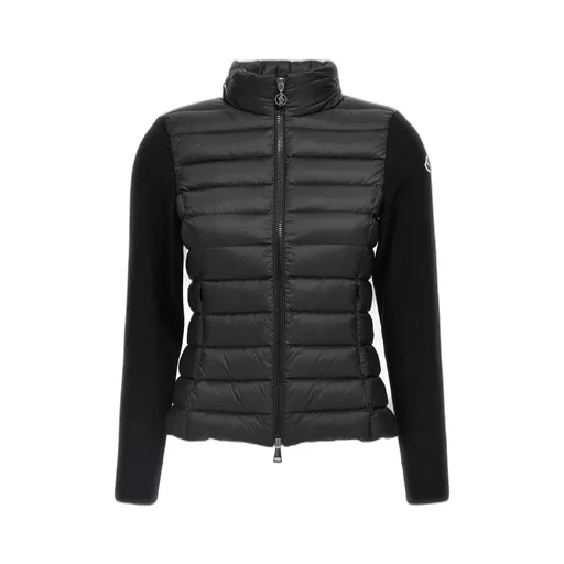 Moncler Logo Patch Quilted Zip-Up Cardigan