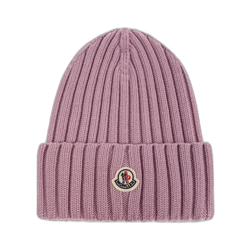 Moncler Logo Patch Ribbed Beanie