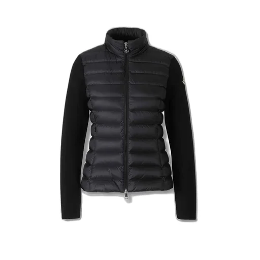 Moncler Logo Patch Zip-Up Panelled Cardigan