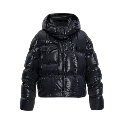 Moncler Erea Square-Quilted Hooded Short Down Jacket