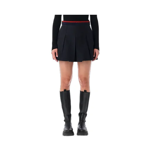 Moncler Gabardine Pleated Mini Skirt