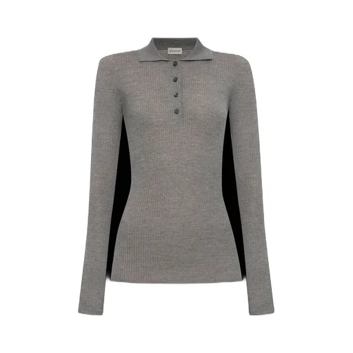 Moncler Button Detailed Long-Sleeved Polo Shirt
