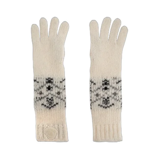 Moncler Crystal-Embroidered Knit Gloves