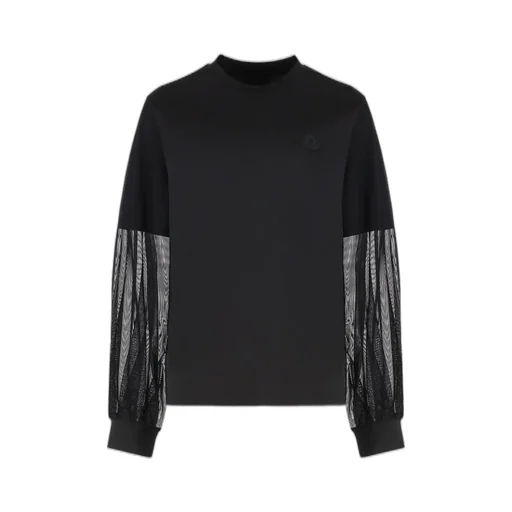 Moncler Logo Patch Sheer Sleeved Top