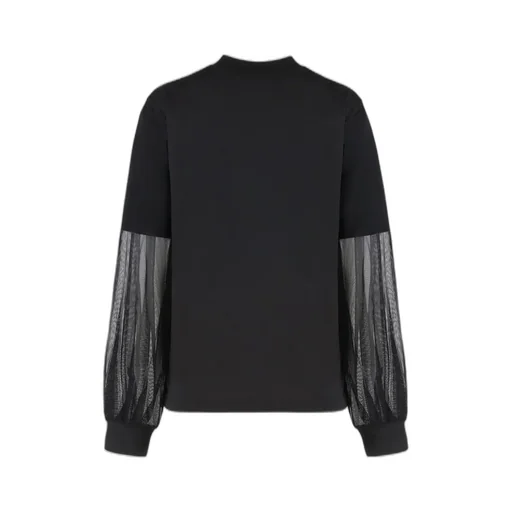 Moncler Logo Patch Sheer Sleeved Top
