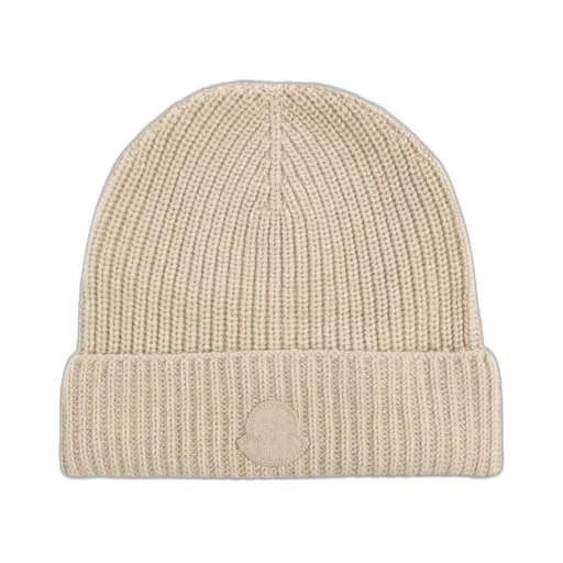 Moncler Logo Patch Ribbed Beanie