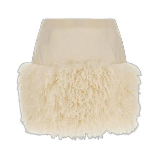 Moncler Teddy-Trimmed Mini Skirt