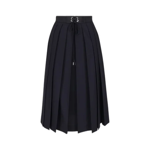 Moncler Logo Patch Pleated Midi Skirt