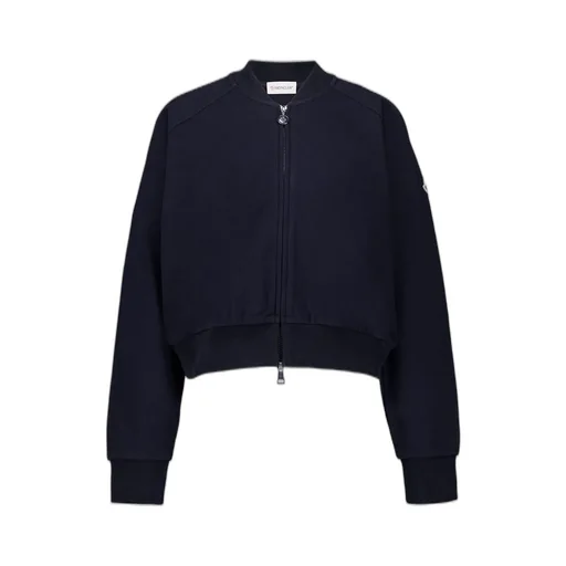 Moncler Zip-Up Cropped Bomber Jacket