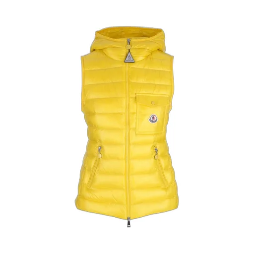 Moncler Logo Patch Zip-Up Hooded Down Gilet
