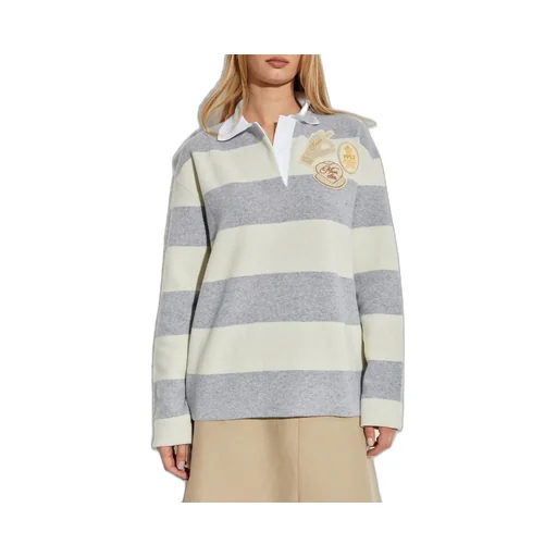 Moncler Striped Knitted Polo Shirt