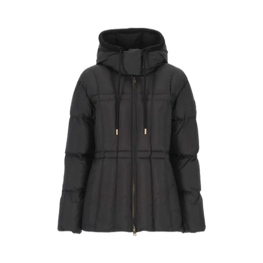 Moncler Estom Vertical-Quilted Hooded Short Down Jacket