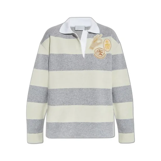 Moncler Striped Knitted Polo Shirt