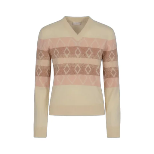 Moncler V-Neck Jacquard Knitted Jumper
