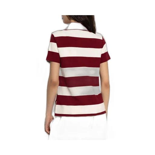 Moncler Striped Short-Sleeved Polo Top