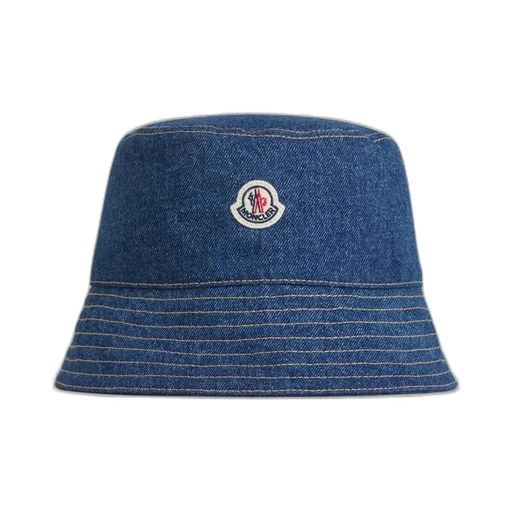 Moncler Logo Patch Denim Fisherman Hat