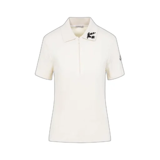 Moncler Embellished Logo Patch Polo Top
