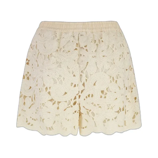 Moncler Floral Cut-Out Elastic Waist Shorts