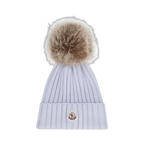 Moncler Pom Pom Embellished Ribbed Beanie