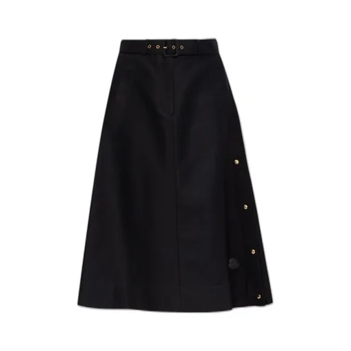 Moncler Logo Patch A-Line Midi Skirt