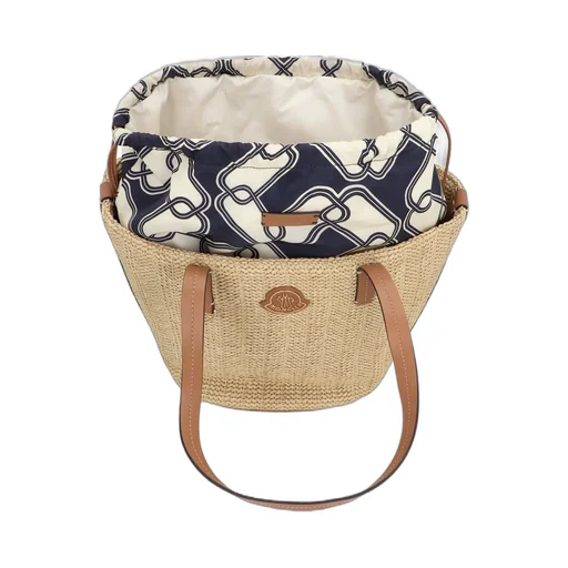 Moncler Logo Patch Woven Tote Bag