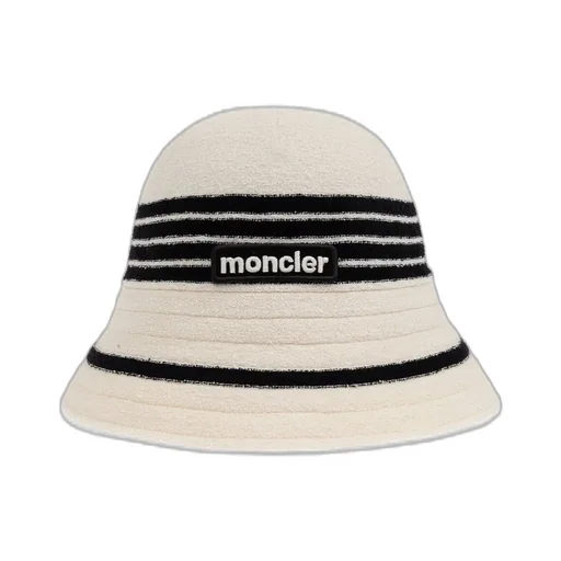 Moncler Striped Logo Patch Bucket Hat