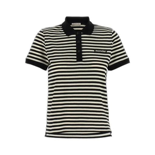 Moncler Logo Patch Striped Polo Shirt