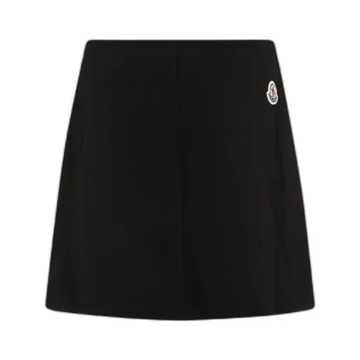 Moncler Logo Patch Straight Hem Mini Skirt