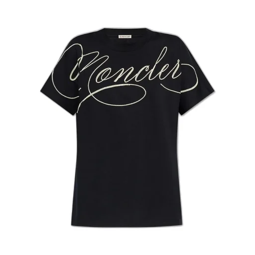 Moncler Embroidered Cursive Logo Crewneck T-Shirt