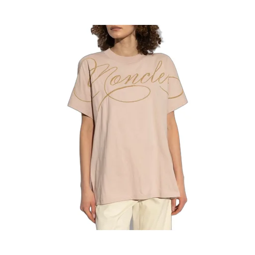 Moncler Embroidered Cursive Logo Crewneck T-Shirt