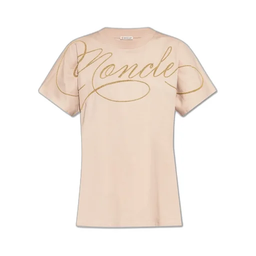 Moncler Embroidered Cursive Logo Crewneck T-Shirt