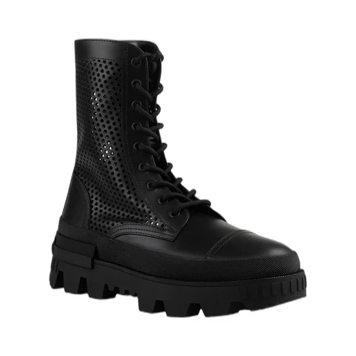 Moncler Round Toe Lace-Up Boots