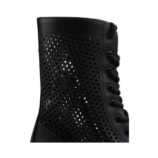 Moncler Round Toe Lace-Up Boots