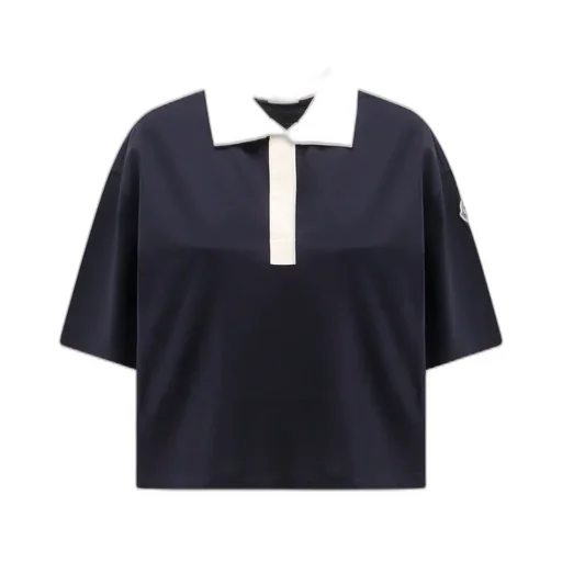 Moncler Logo Patch Cropped Polo Shirt