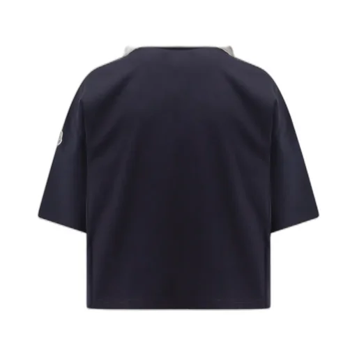 Moncler Logo Patch Cropped Polo Shirt