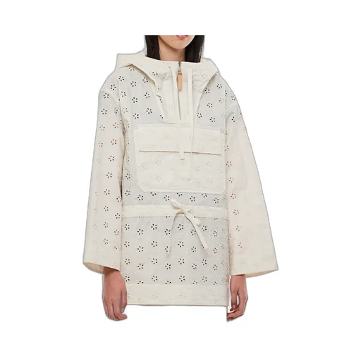 Moncler 1952 Broderie Anglaise Drawstring Cape